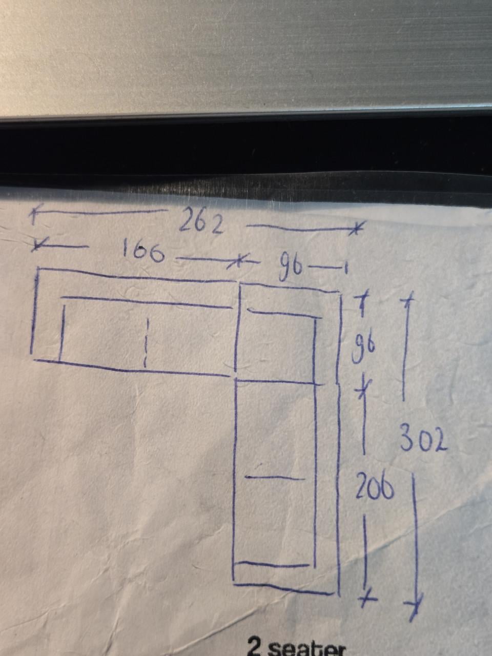 Hoekbank Sterliing 2-zits-hoek-3-zits  262 cm x 302 cm