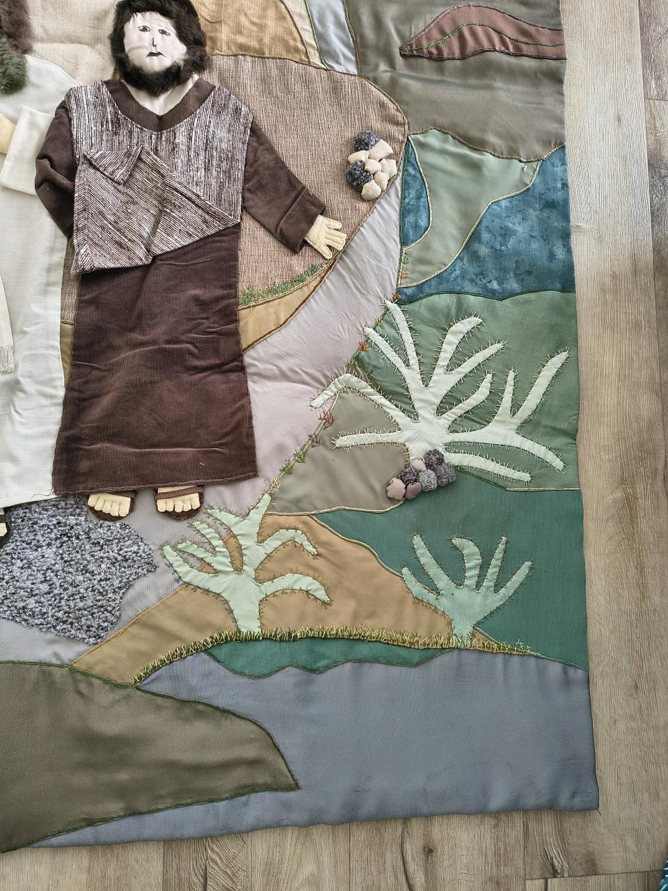 Uniek handgemaakt wandkleed de drie wijzen, Bijbels wanddoek