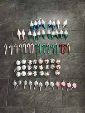 70 Kerstballen/kerstversiering/kersthangers: ijsjes, cupcakes, lolly’s