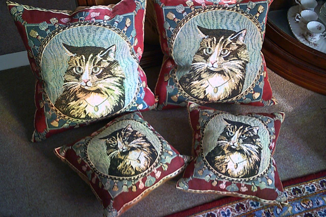 4 dlg set GOBELIN sierkussens MET losse binnenkussens