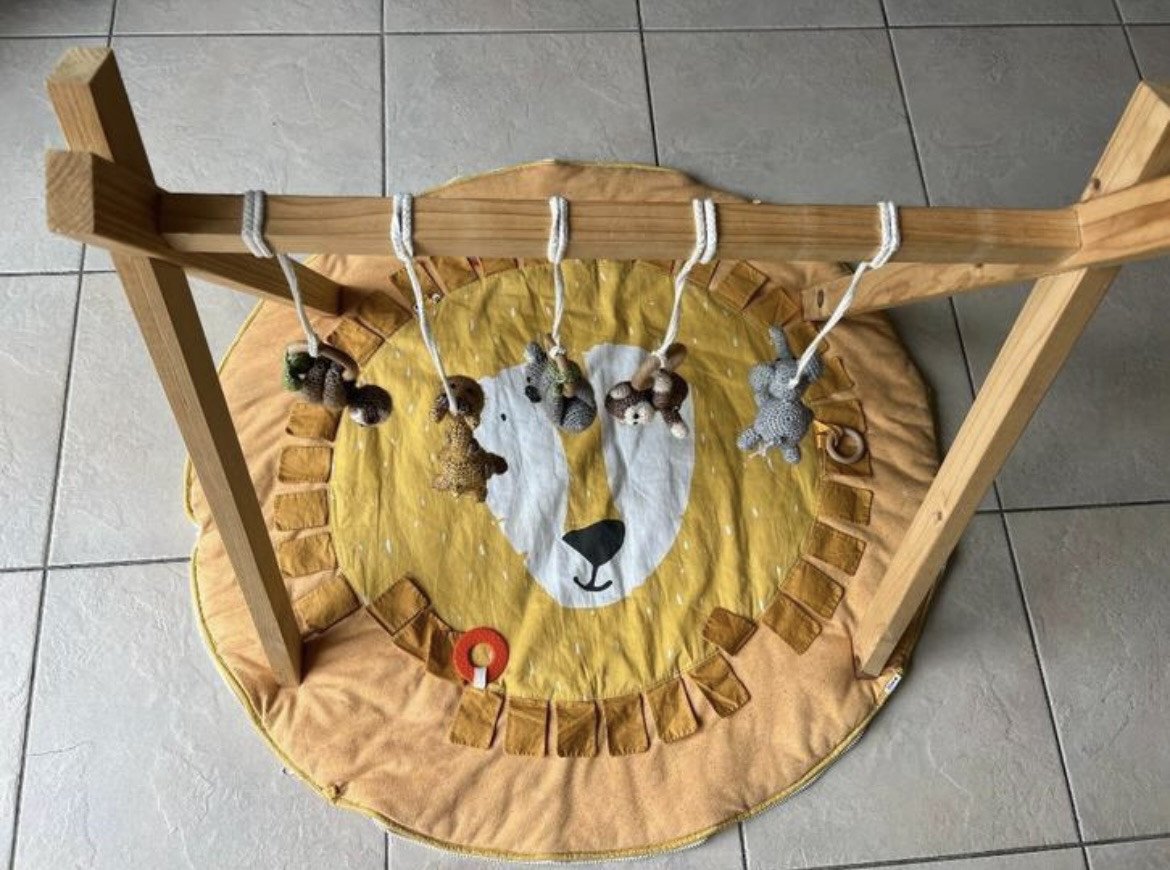 Houten Babygym met speelmat van Trixie