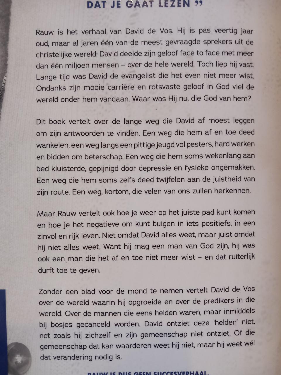 Rauw - het eerlijke verhaal van David de Vos