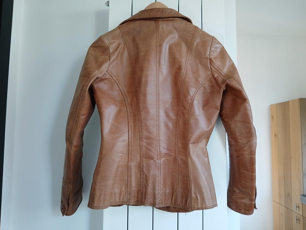 Leren jas cognackleur maat XS
