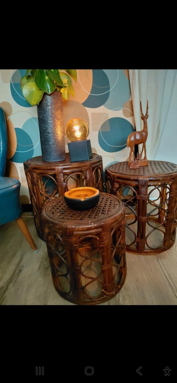 Vintage mimi set bamboe/rotan