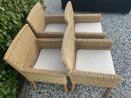 4 rotan eettafelstoelen