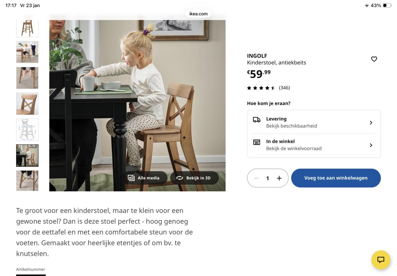 Ikea Ingolf kinderstoel