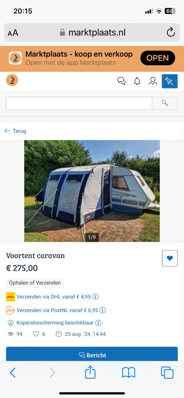Opblaasbare voortent