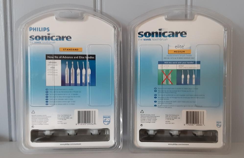 Philips Sonicare opzet tandenborstel Elite standaard en Elite medium