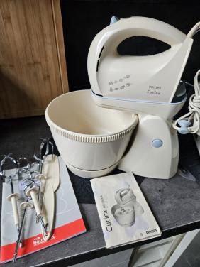 Zgan Philips Cucina HR1565 Handmixer set met draaiende kom
