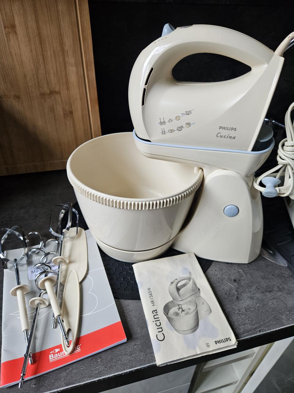 Zgan Philips Cucina HR1565 Handmixer set met draaiende kom
