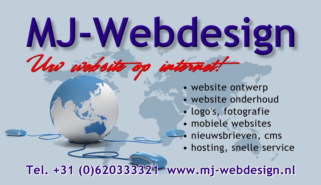 Heeft u een website nodig? MJ-Webdesign helpt u graag verder!