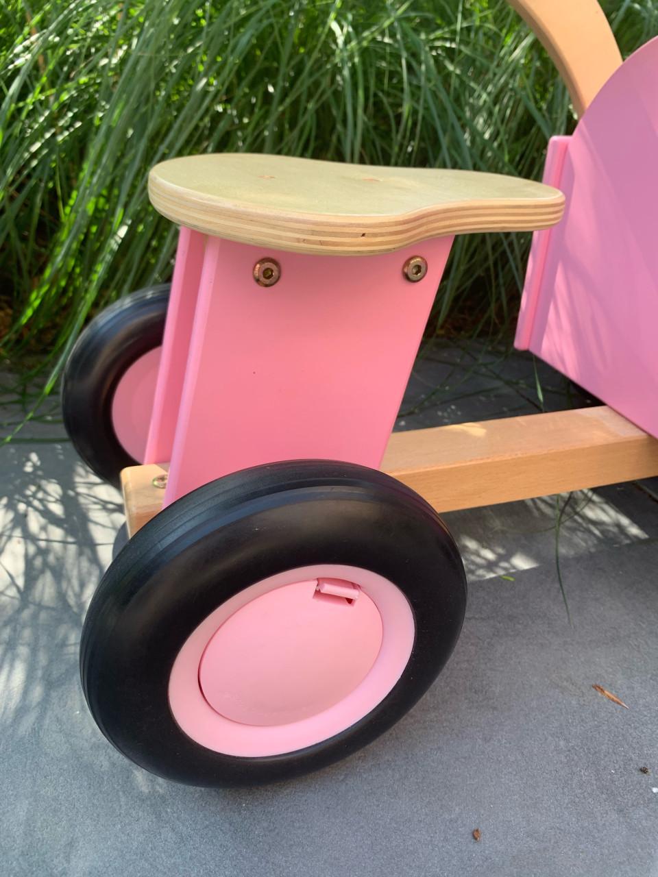 Houten bakfiets, New classic Toys Roze