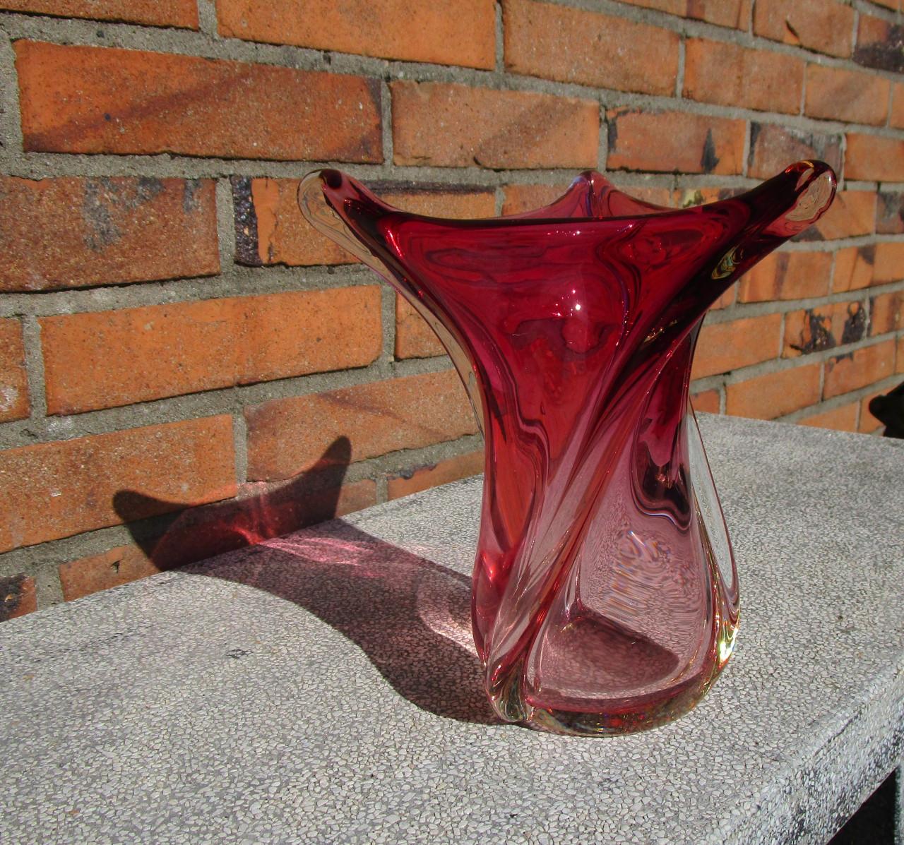 Prachtige vintage glazen vaas.