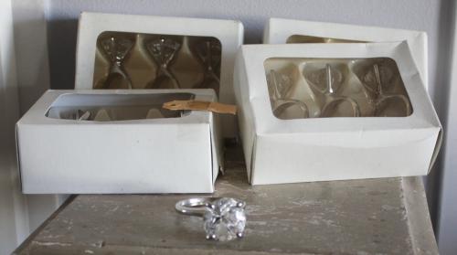 Set van 12 diamantringen servetringen