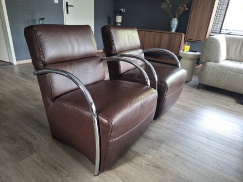 Te koop: 2 leren zetels