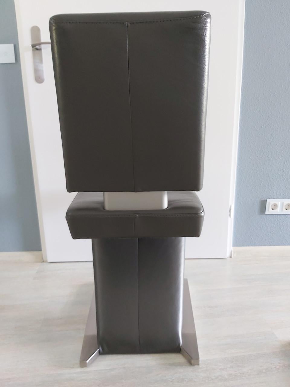 6 stuks leren merk Mustering eetkamertafelstoelen