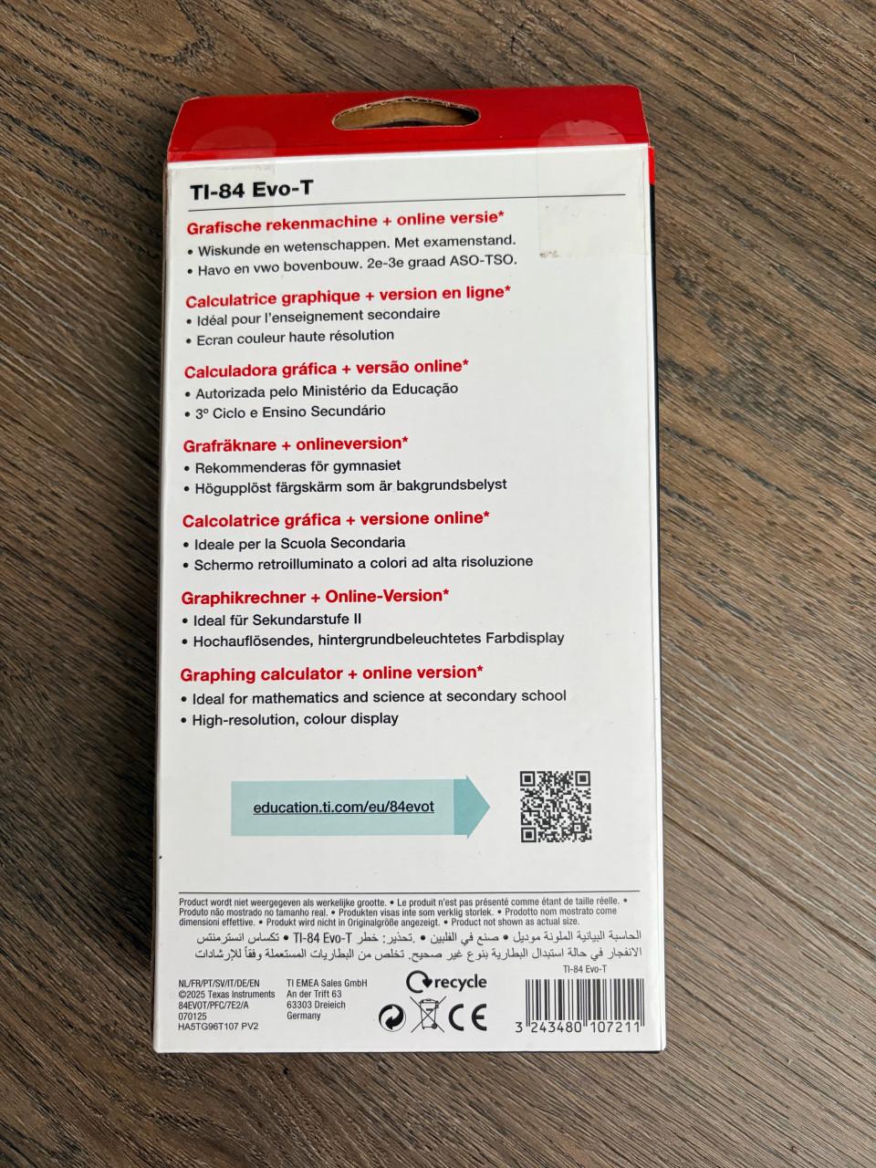 TI-84 Evo-T grafische rekenmachine (nieuw in doos)