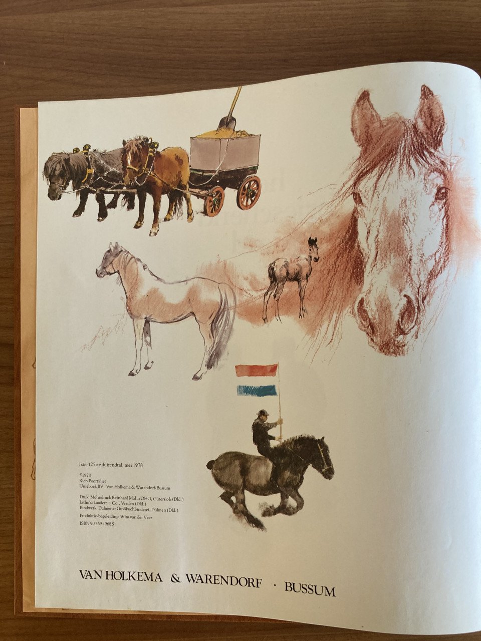 'Het brieschend paard' van Rien Poortvliet incl. bouwplaat