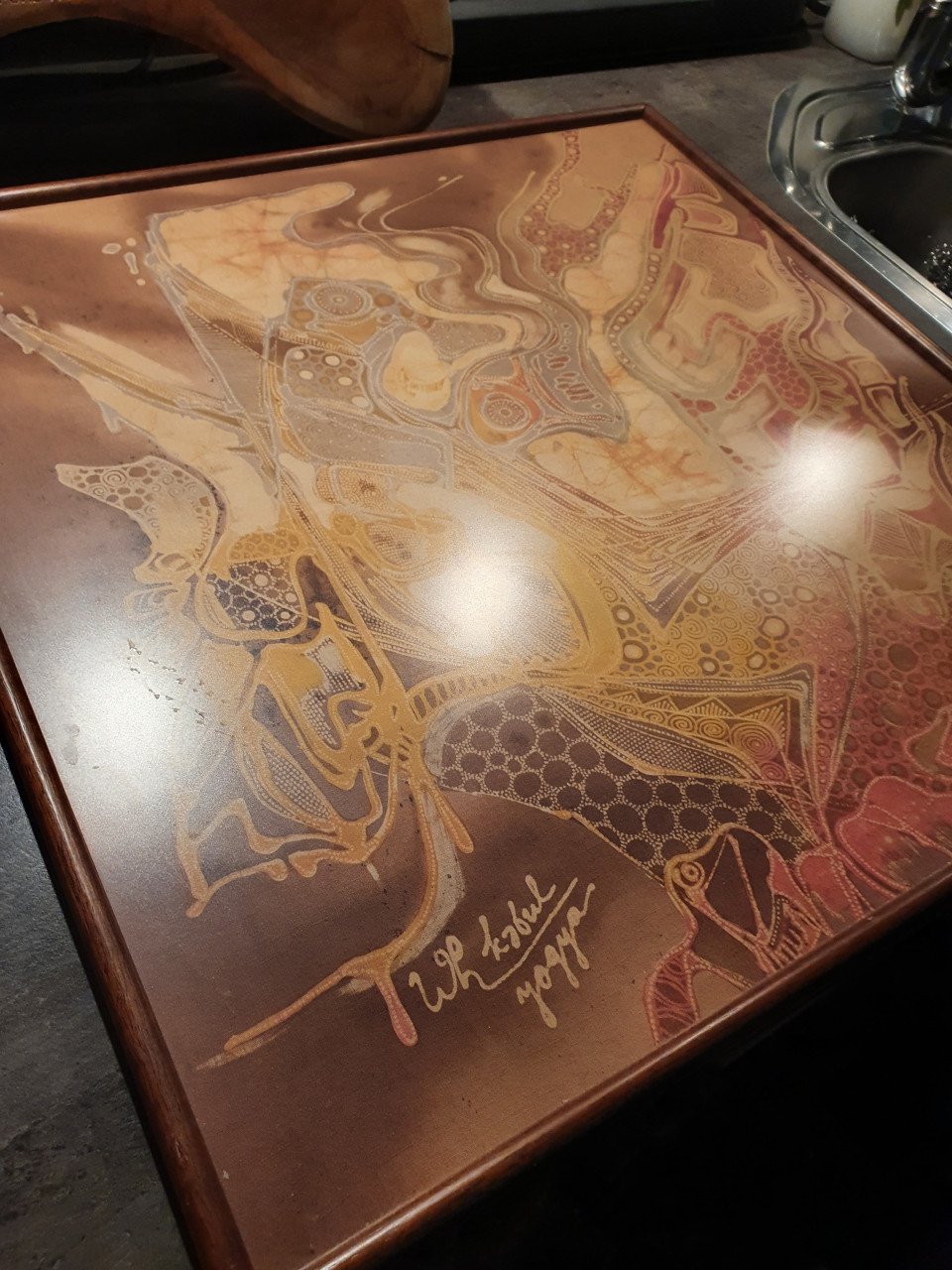 Leuk antiek kunstwerk(indonesié Java) Batik handgemaakt....