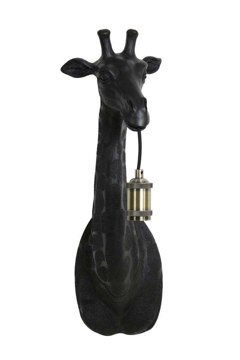 Wandlamp giraffe zwart