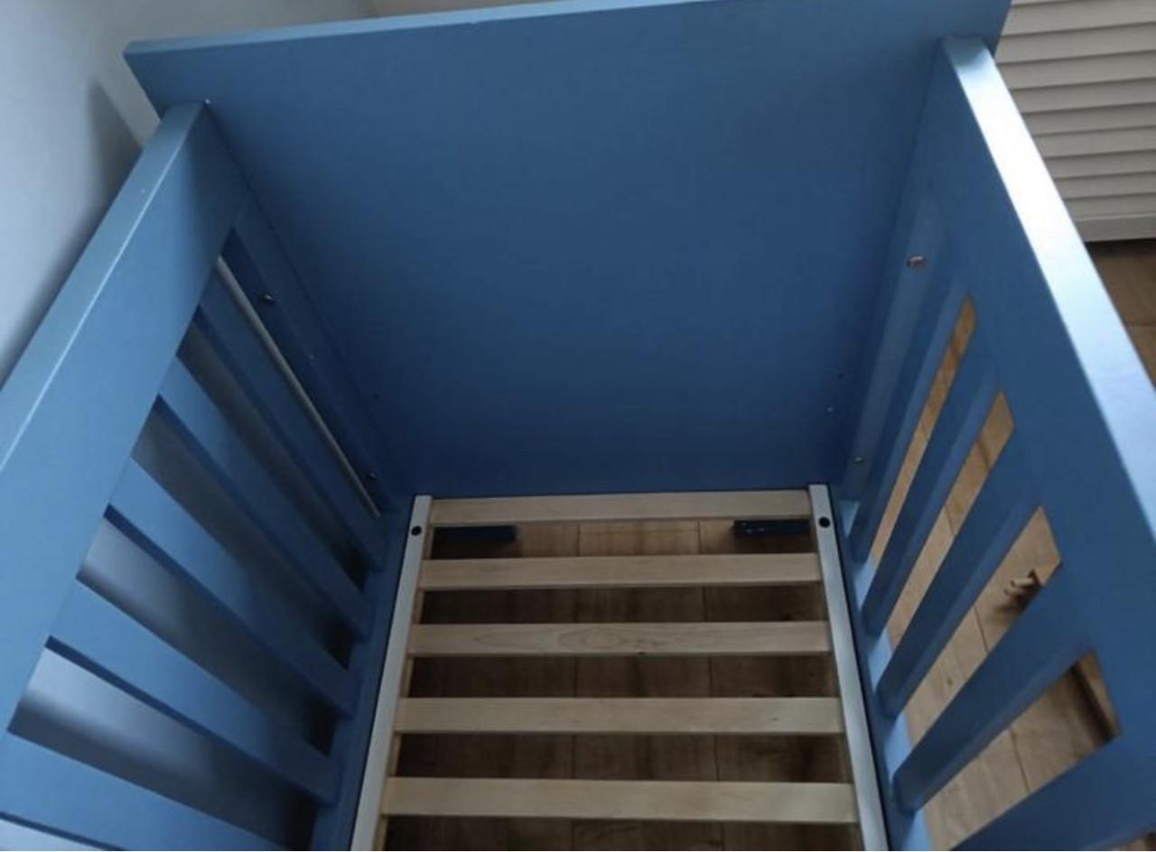 Compleet Bopita ledikant (blauw, 60x120 cm) + goed matras