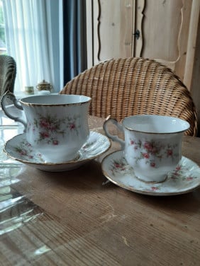 PARAGON , VICTORIANA  ROSE - HEREN & DAMES  KOP EN SCHOTEL - PORSELEIN