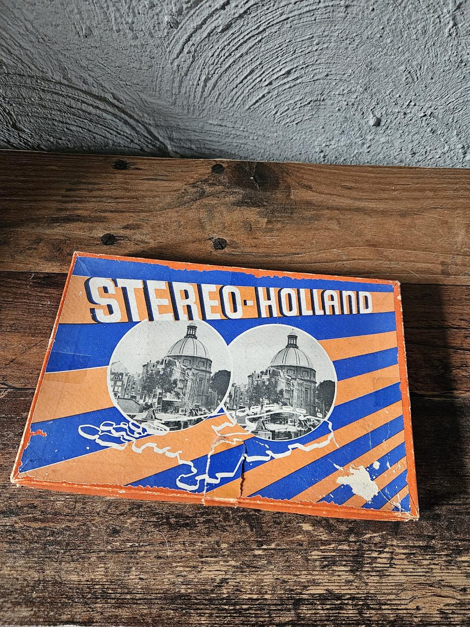 Vintage Stereo Holland Stereoscoop met doos en 10 foto's