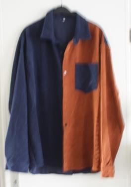 Overhemd blauw oranje maat m