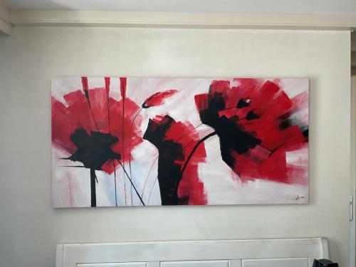 Canvas schilderij klaproos 180x90