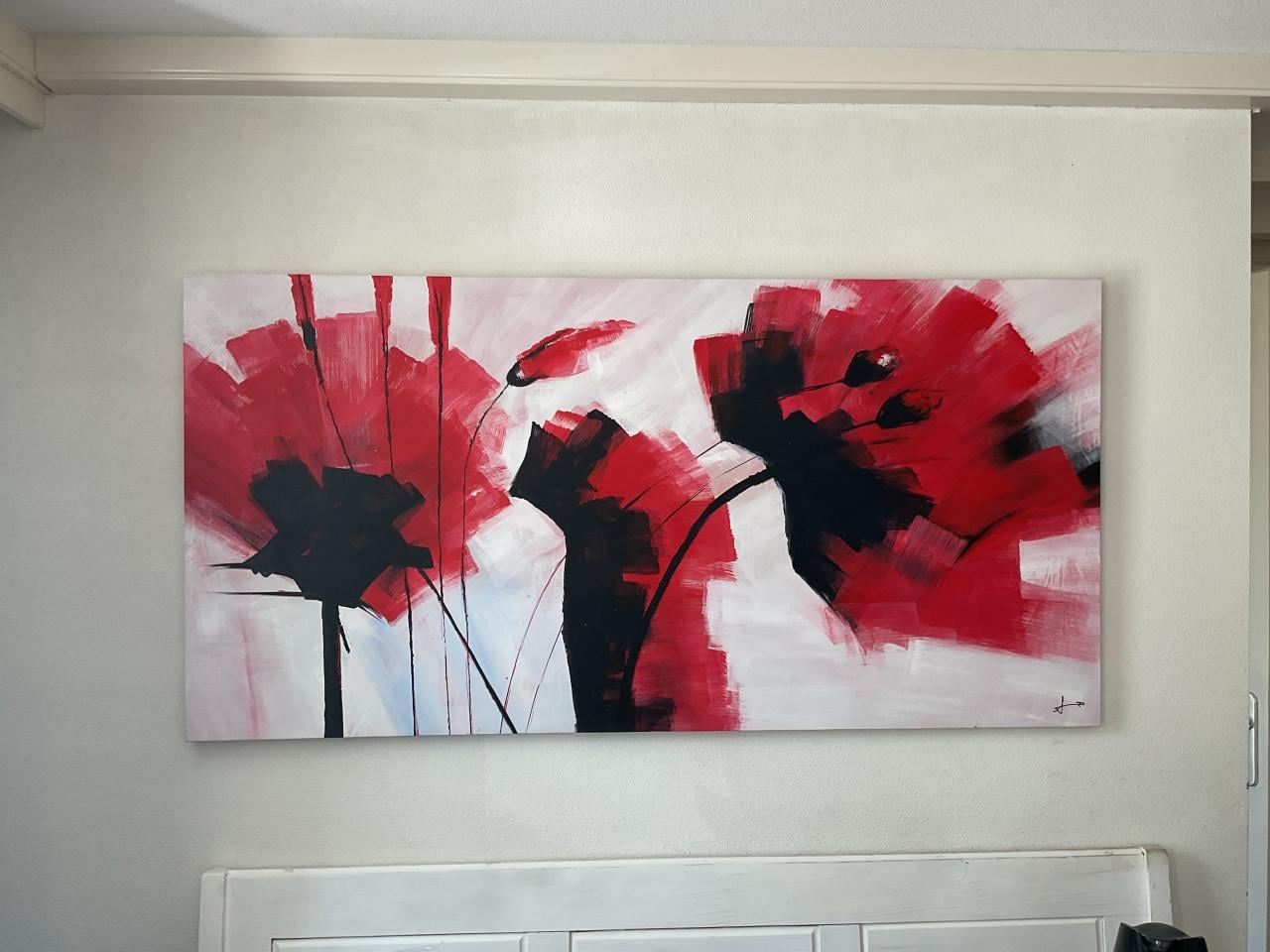 Canvas schilderij klaproos 180x90