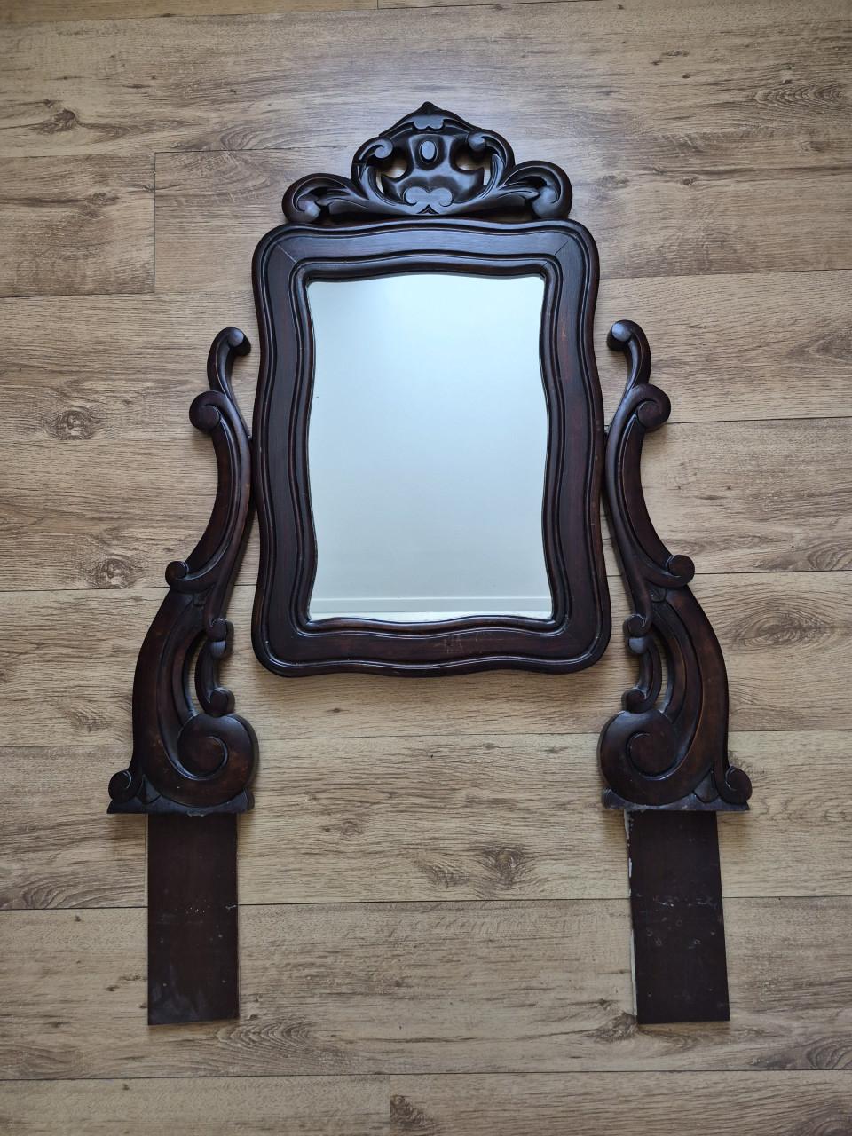 Antieke houten kapspiegel
