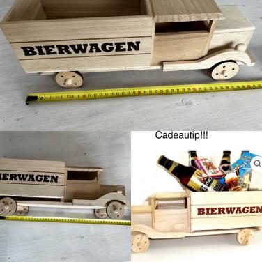 Houten bierwagen speelgoed of cadeau tip (zonder inhoud)