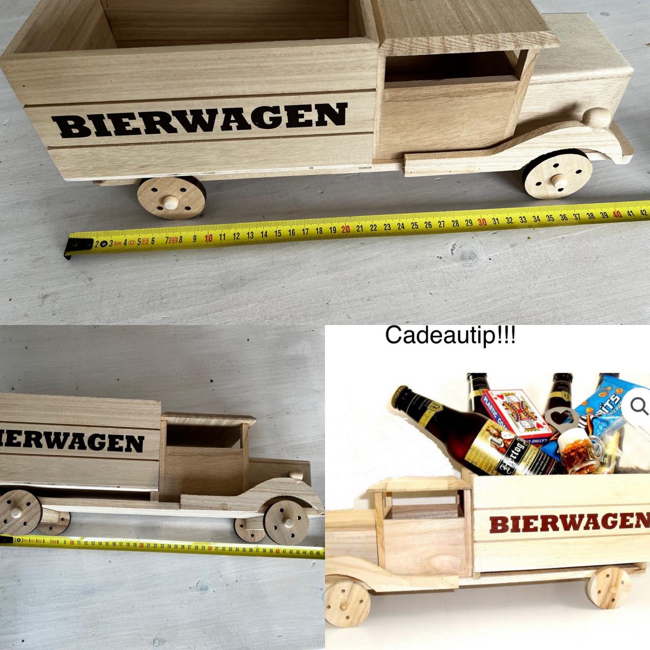 Houten bierwagen speelgoed of cadeau tip (zonder inhoud)