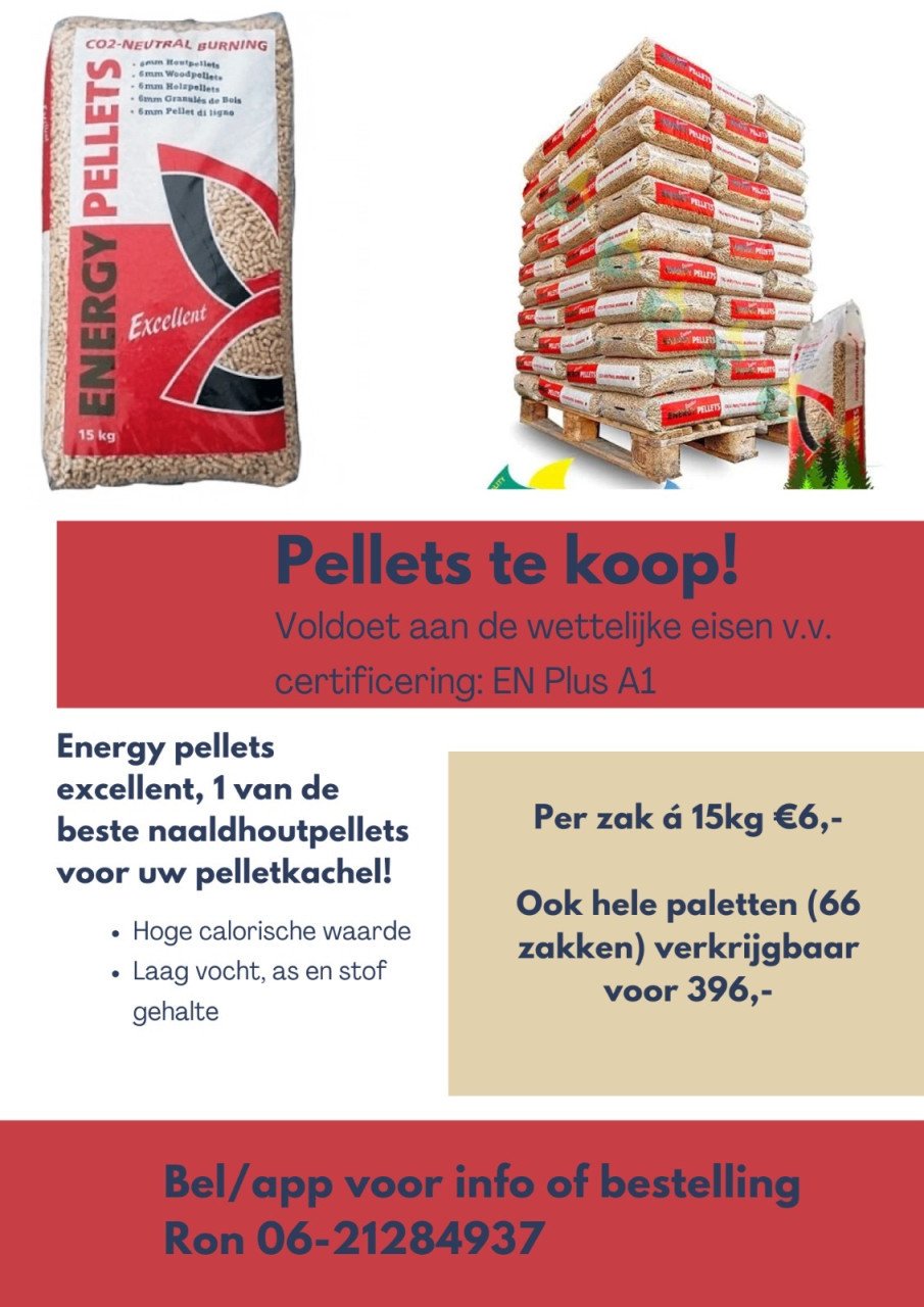 Energy pellets excellent te koop