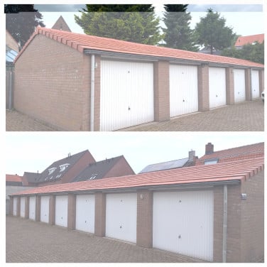 Te huur in centrum van HULST, nette ruime garagebox met opbergzolder