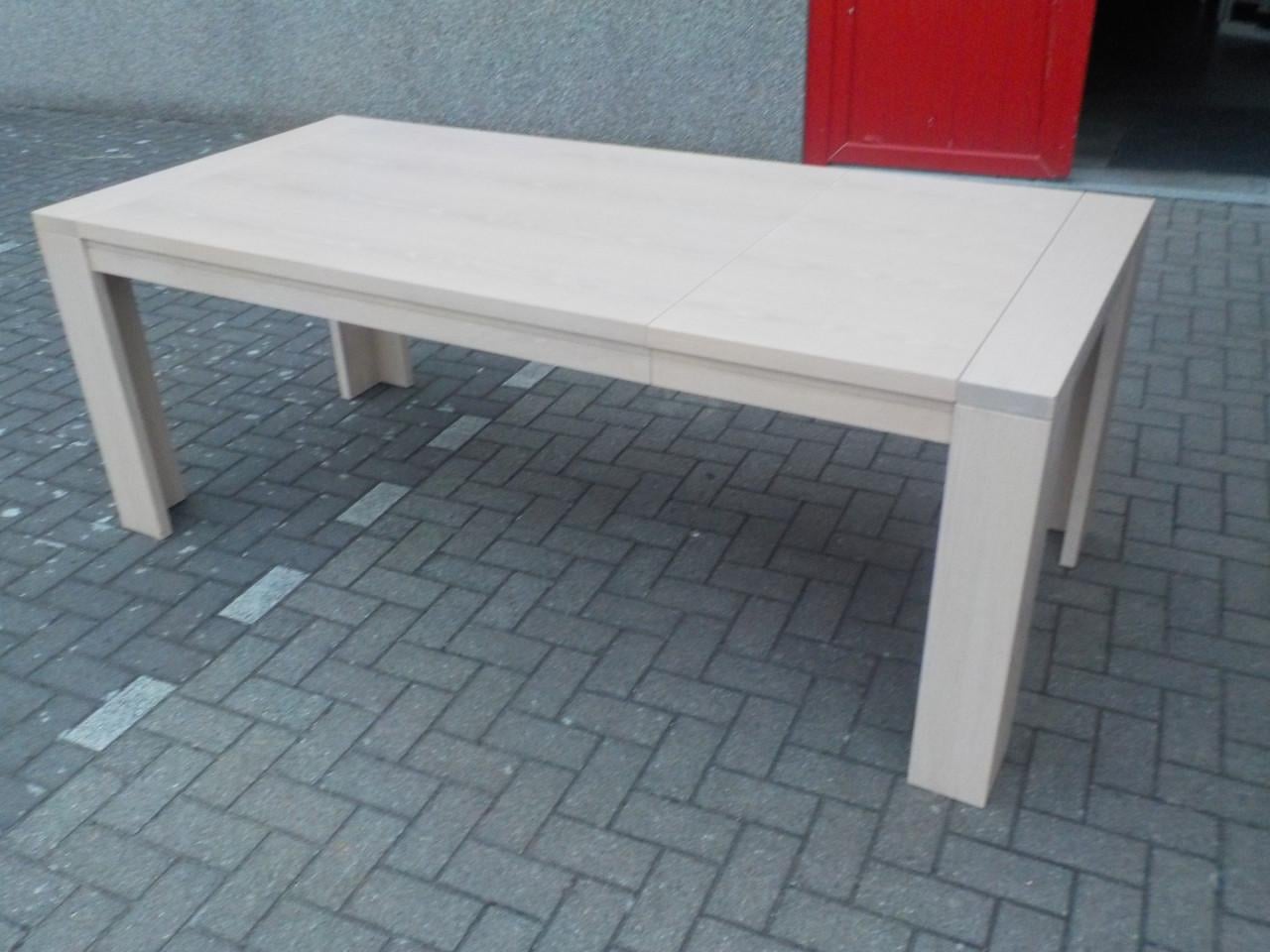 Gebleekt eiken 3 x verlengbare eettafel 160 , 180 , 210 en 240 cm X 100 cm