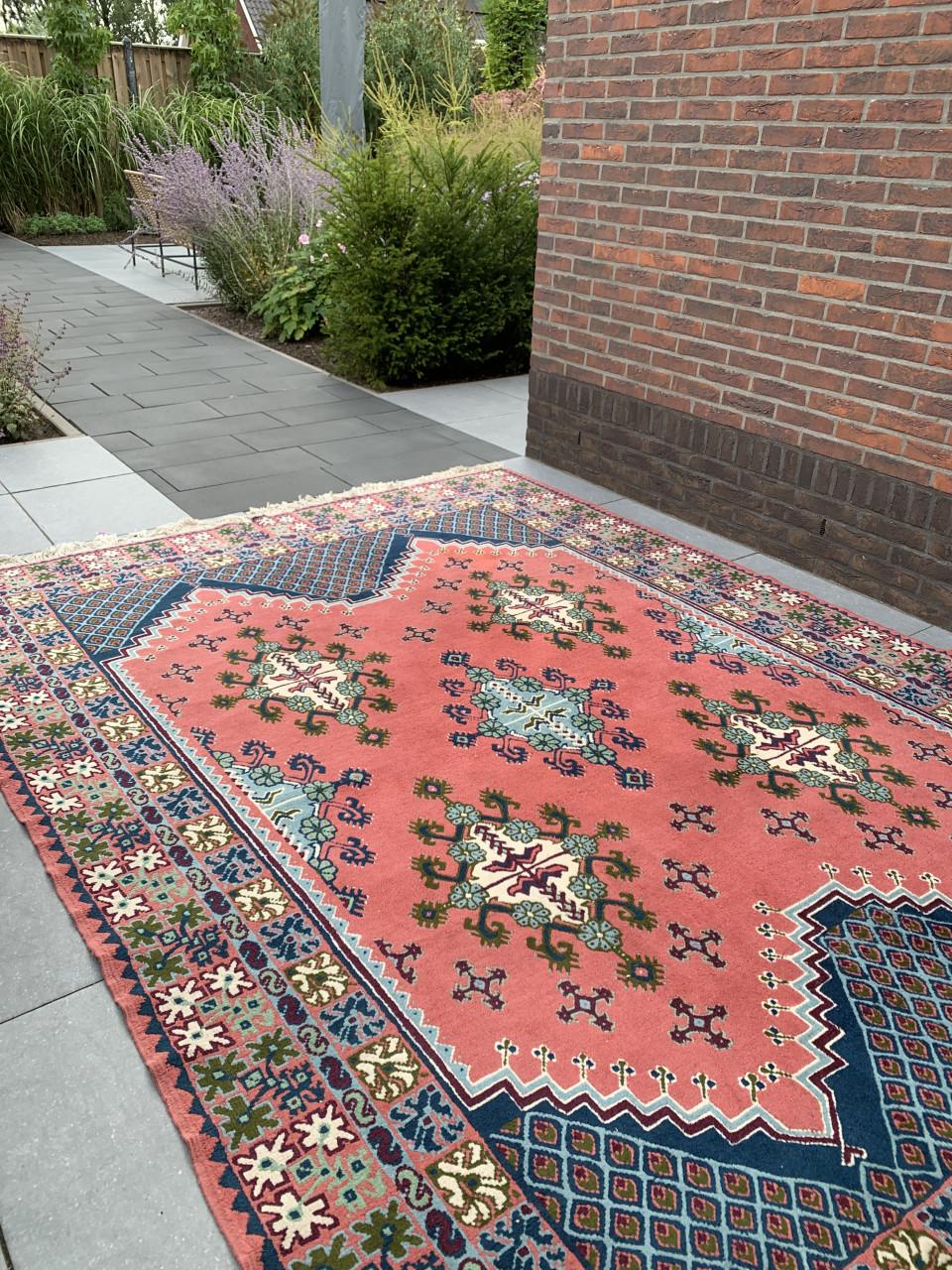 💐Prachtig Sfeervol Kleurrijk Handgeknoopt Vintage Vloerkleed💐