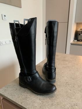 ✨Twee Paar Zo Goed Als Nieuwe Zwart Leren Dames Laarzen✨Footnotes-Ecco