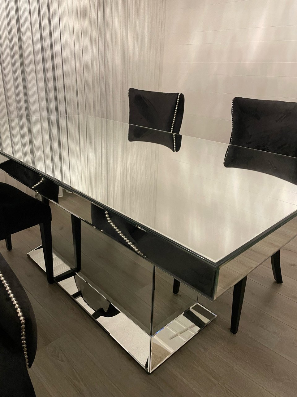 Glazen eettafel set + Salontafel & stoelen