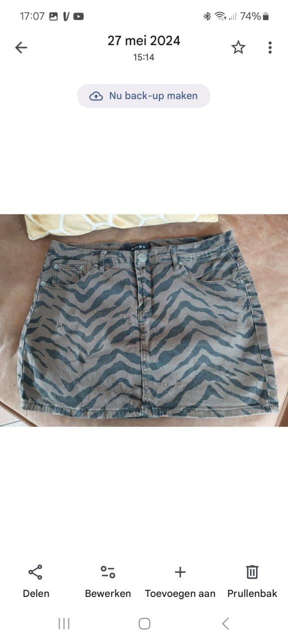 Khaki/groen dames jeansrokje mt 42 Amisu