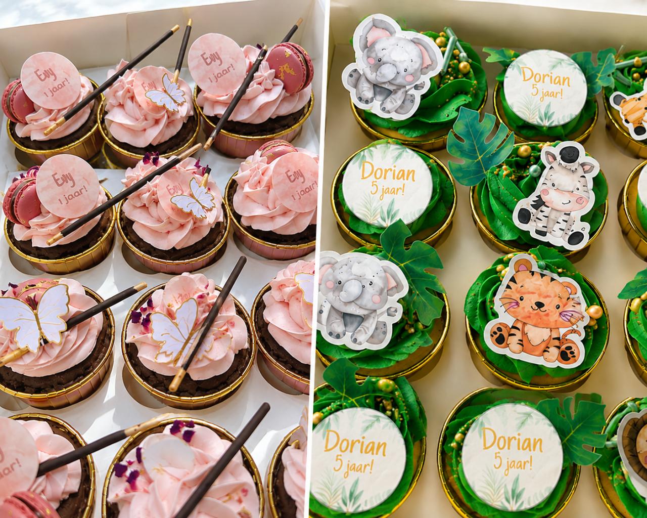 Cupcakes naar wens gemaakt!