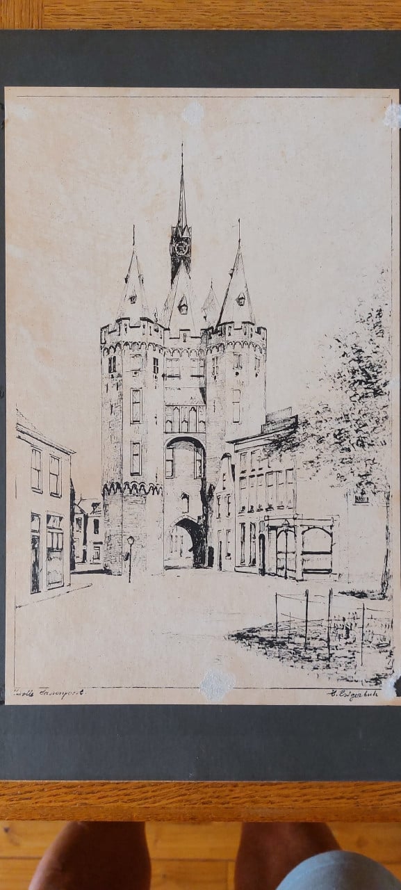 Tekening Sassenpoort Zwolle