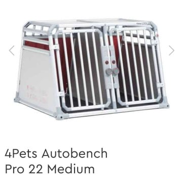4Pets Pro 22 - Autobench - voor 2 Honden