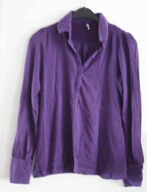 Paars shirt met kraag  maat m