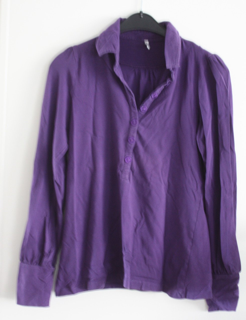 Paars shirt met kraag  maat m
