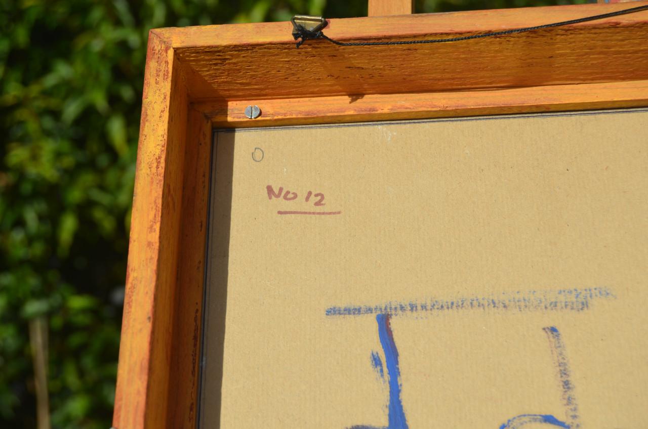 Leuk gesigneerd abstract werkje. Gokje: jaren '70?