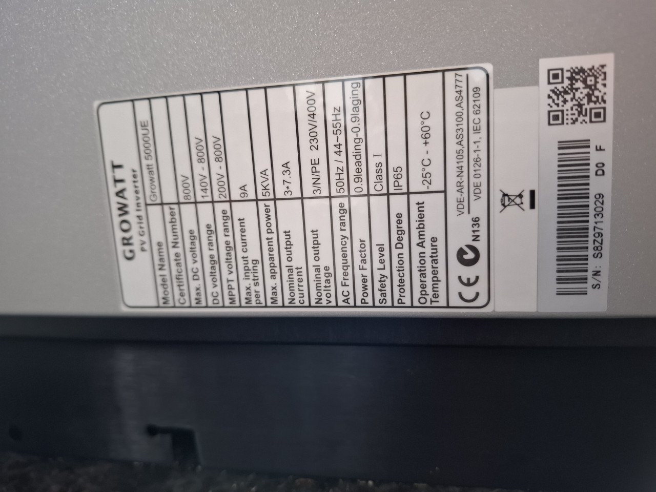 Zonnepanelen Omvormer 5kW 3 Fase 2 Strings Growatt met WiFi