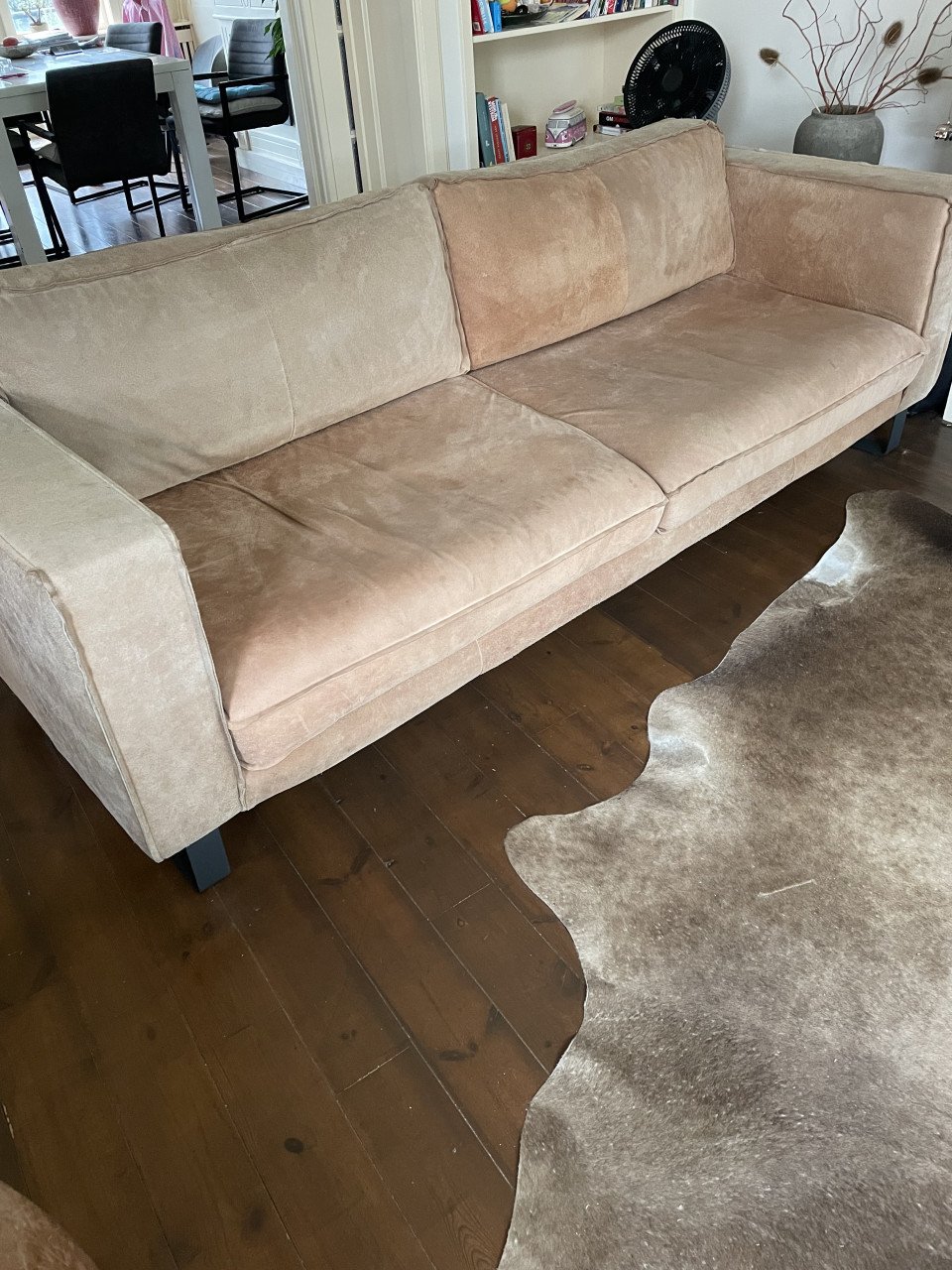 Bankstel 3-zits kleur licht bruin/ cognac