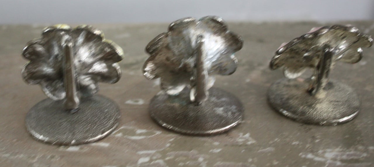 Set van 3 metalen pastelkleur bloemetjes met knijper