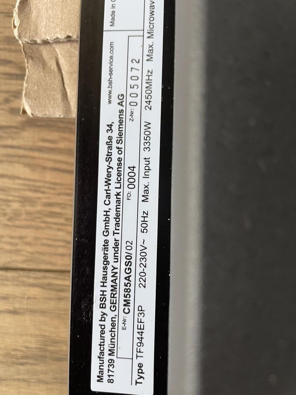 Siemens inbouw combi magnetron oven